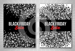 Black Friday Sale Poster Set with Confetti Salute