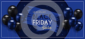 Black Friday Sale of posters or flyers design with balloons