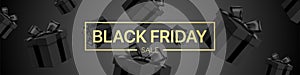 Black Friday sale premium vector banner design.