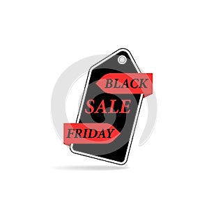 Black Friday Sale price tag on a white background.