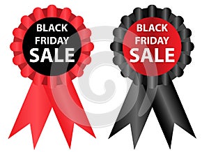 Black friday sale, rosette, vector illustration
