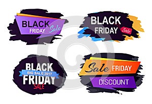 Black Friday Sale 2017 Set on Vector Illustration