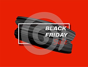 Black friday sale sign over brush strokes