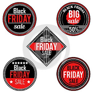 Black Friday sale stickers and labels