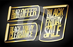 Black friday sale stickers set