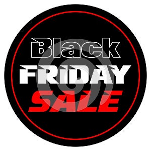 Black friday sale tag circle banner sticker isolated on white