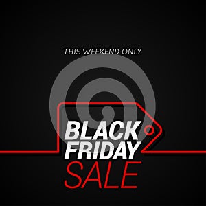 Black Friday sale tag concept line background