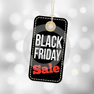 Black Friday sale tag, label and blurred background, business