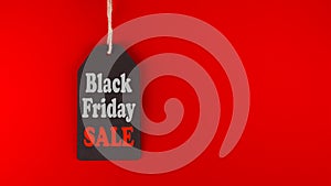 Black Friday Sale tag on red background