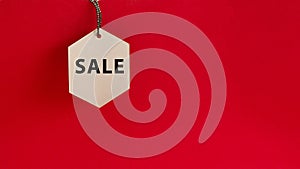 Black friday. Sale tag on the red background