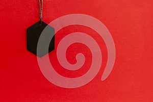 Black friday. Sale tag on the red background