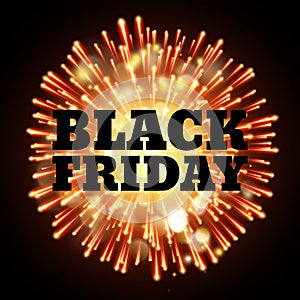 Black friday sale template with burst. EPS 10 vector