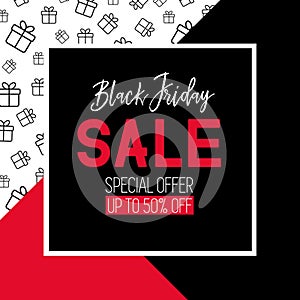 Black friday sale template. Promotional banner