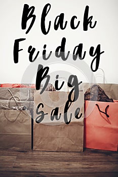 Black friday sale text. big sale offer discount sign on paper ba