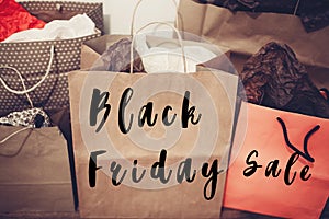 Black friday sale text. big sale offer discount sign on paper ba