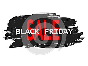 `Black Friday sale` text on black brush background