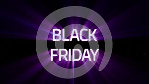 Black Friday Sale text glowing over dark background, Double Line