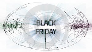 Black Friday Sale text glowing over white background, Double Line