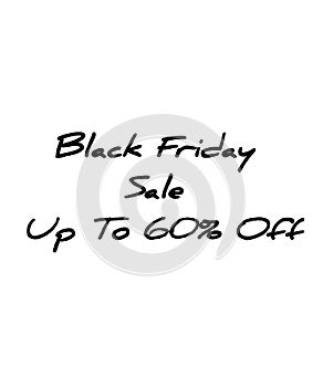 Black Friday sale upto 60 percent black sticker business icon label white background