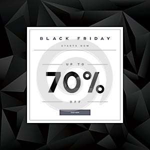 Black Friday Sale vector banner with percentual discount offer in modern polygonal style background.