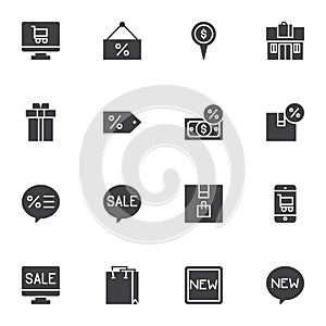 Black friday sale vector icons set