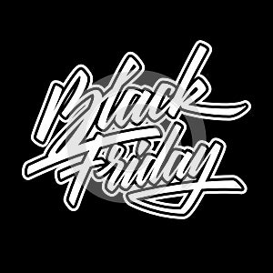 Black Friday Sale Vector Lettering Calligraphy Badge