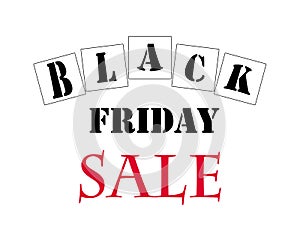 `Black Friday Sale`. White background. The design of the banner.