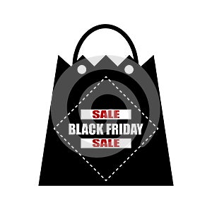 Black Friday sales tag. For art template design. Vector illustration.