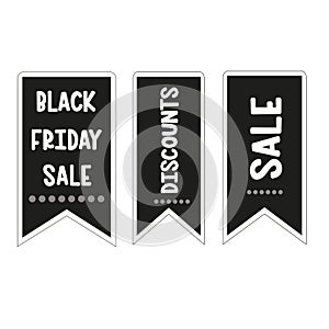 Black Friday sales tag. Black Friday design, sale, discount, advertising, marketing price tag. Clothes, furnishings, cars, food sa