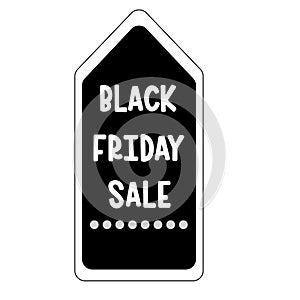 Black Friday sales tag. Black Friday design, sale, discount, advertising, marketing price tag. Store label