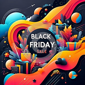 Black friday sales tag and label, template shopping label. blank, discount and price tag on paper