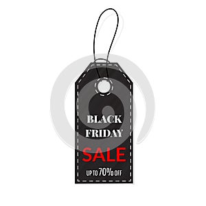 Black Friday sales tag. Vector, grouped for easy editing. Sale, discount, advertising, marketing price tag photo