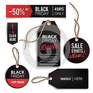 Black Friday sales tags set