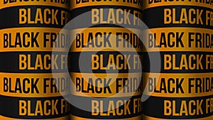 Black Friday seamless loop dynamic typography background black and orange rotation concept