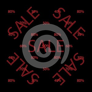 Black Friday seamless pattern of discount percent sale