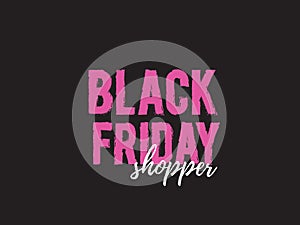 Black friday shooper logo quote