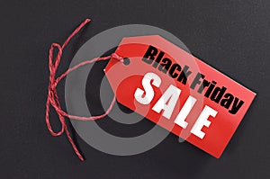 Black Friday shopping sale concept with red ticket Sale tag