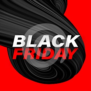 Black friday sign over brush strokes daub