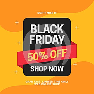 Black friday simple social media poster promotion template design with simple shape vector design