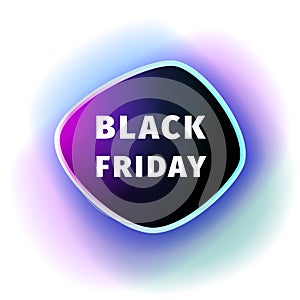 Black Friday smoothed black banner with violet blue glow