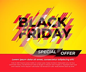 Black friday special offer. Social media web banner for shopping, sale, product promotion.  Background for website and mobile app