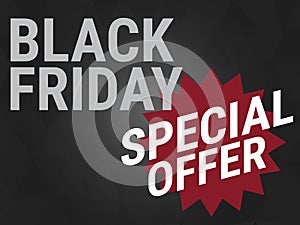 Black friday special offer,wording on black background