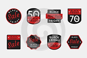 Black Friday Special Sale Promotion Offer Badges Set Flat Design Element Concept