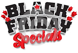 Black Friday specials 3d typography headline