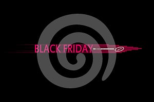 Black Friday Speed icon and loading bar on the black background ,