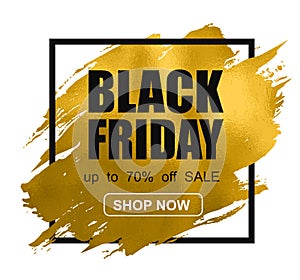 Black friday super sale golden baner concept - vector