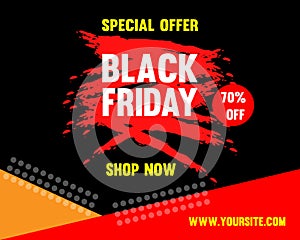 Black Friday super sale inscription design template.