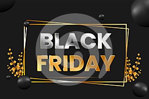 The Black Friday text effect has gold and silver colors