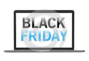 Black Friday text on laptop screen