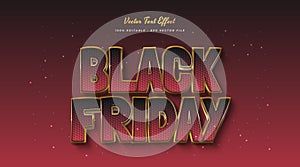 Black Friday Text in Red and Gold